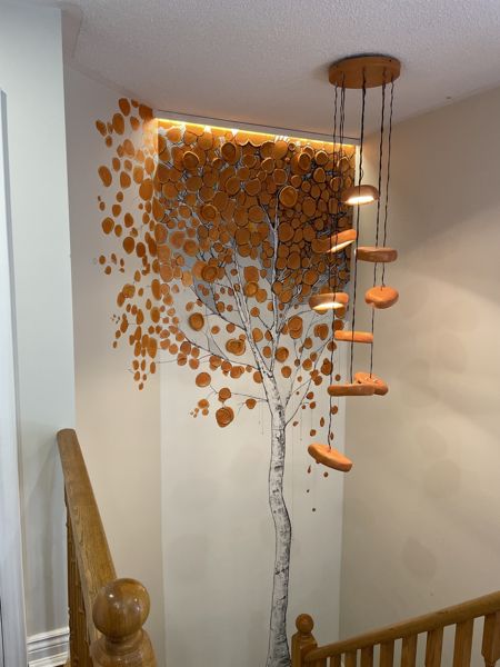 Golden Birch with Handmade Lights