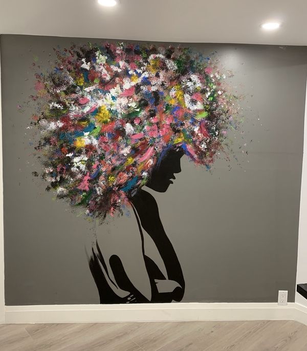 Woman with Flower Hair — after a Pinterest reference