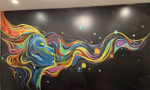 Flowing Hair on Black