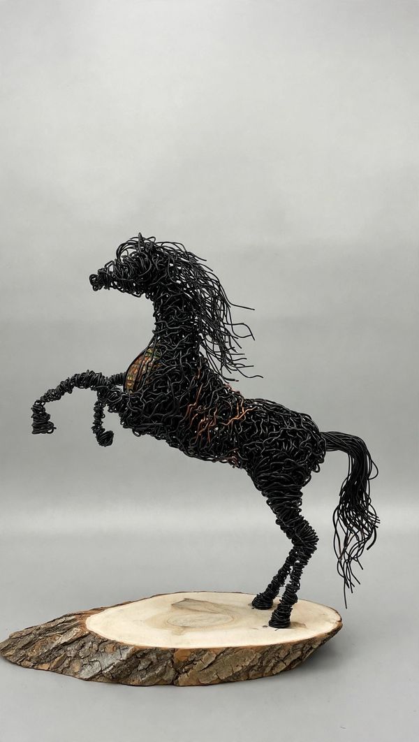 Horse on Wood Slice