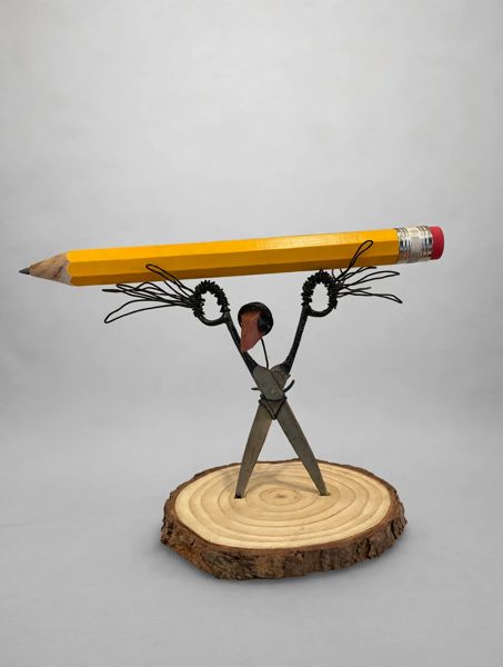 Scissors Holding a Pencil